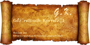 Gündisch Kornél névjegykártya